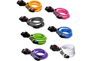 GOFRIEND Bicycle Lock - High Security 5 Digit Combination Coiling Cable Lock, Best for Outdoors, 1.2mx12mm