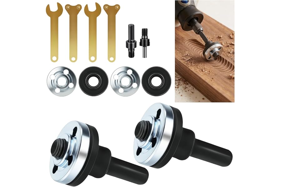 10 PcsAngle Grinder Attachments,Electric Drill Angle Grinder Connecting Rod Tool,Conversion Angle Grinding Adapter Connecting Rod Kit Power Tools + Flange Nuts, Drill Spanner Wrench Conversion Tool