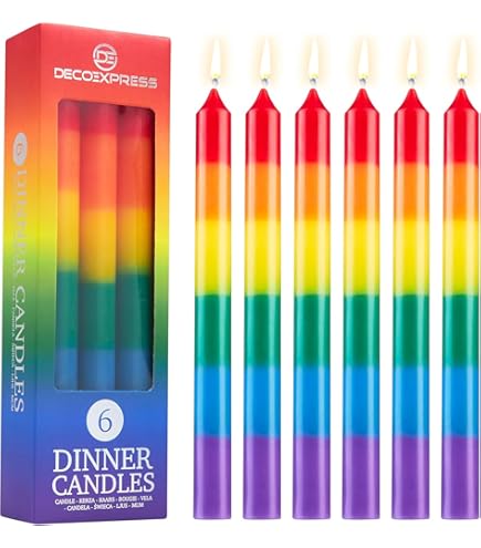 DIP DYE Lot De 5 Bougies Multicolores Avec Dégradé De Couleur