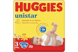 Huggies Unistar, Pannolini Taglia 3 (4-8 Kg), Design Disney, Ultra assorbente, Protezione completa, 72 Pz