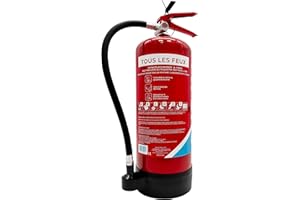 Firexo Extincteur (6 Liter) - Extincteur maison tous feux, Batterie lithium, Bureau, Cuisine, Voiture, Travail, Restaurant, Bateau - Fire extinguisher for all fires