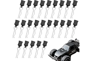 Werownsgso 24 Stücke RC Karosserie Clips, Körper Shell Pin Ersatzteile, Karosserieklammern Bent Springy R Pins, Edelstahl RC Befestigungsklammer Set für Fernbedienung Modell Auto Shell