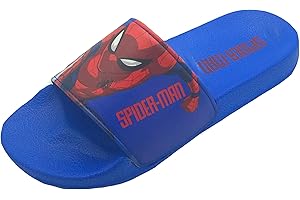 Marvel Spider-Man, Garçons, Filles Enfants Spiderman Piscine Sliders, Tongs, Sandales de Plage, Bleu, Taille 26-34 EU