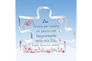 HZBLAZ Puzzle Placche Zia Targhe e Cartelli Decorativi Festa della Madre Regali Apprezzare Compleanno Acrilico Segno Zietta Souvenir Natale Ricordo Grazie Per Essere Un Pezzo Così Importante della Mia Vita
