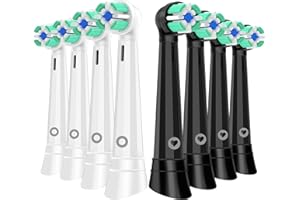 Brizuf 8er Aufsteckzahnbürsten Kompatibel mit Braun Oral b iO 3/4/5/6/7/8/9/10, Gentle Reinigung Aufsteckbürsten Kompatibel mit Oral iO Elektrischen Zahnbürstea, IO Zahnbürste Aufsätze (Schwarz&Weiß)
