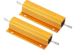 PATIKIL 2 stycken 100 W 10 ohm aluminium skydd motstånd hölje tråd motstånd skruv kran prestandamotstånd guldton