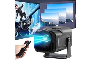 ASTARAMA Mini Proiettore,HY320 Mini Proiettore Portatile, 4K Videoproiettore con Android 11, Bluetooth 5.0 WiFi 6, 180°Rotabile, Correzione Trapezoidale, Home Theater per Telefono/PC/Laptop (Nero)