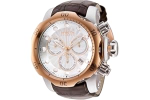 Invicta Reserve Venom 0359 Męski Zegarek Kwarcowy, 54 mm, Biały/Brązowy, Pasek