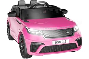 BALOVEBY Macchina Elettrica Per Bambini,12V Land Rover Con Licenza Veicoli Elettrici Per Bambini Con Telecomando, Musica, Prima Educazione, Usb, Tf, Mp3, Macchina Elettrica Bambini 3 Anni e Oltre (Rosa)