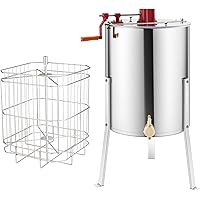 Z ZELUS Manuelle Honigschleuder Honig Extraktor aus Edelstahl Tangentialschleuder 4 Waben Schleuder 4-Frame-Extraktor…