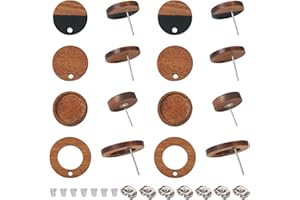 PH PANDAHALL PandaHall - 32 aretes de madera de nogal con 80 tuercas para hacer pendientes colgantes