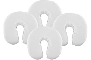 BODYPRO Fitted Deluxe Face Cradle Cover for Massage Tables: Brushed 100% Cotton. Fits All Standard Fest Rest Cushions. Pack of 4. [White Colour]