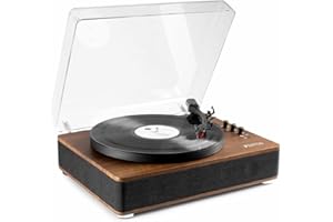 Fenton RP162 Bluetooth Turntable, Stylish Vinyl Player with Bluetooth Output, Record Player that Connects to Speaker for Enhanced Listening Experience