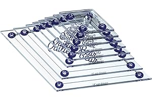 The Quilted Bear 8 rutschfesten transparenten Acryl-Schablonen (Diamant) – zum Nähen, Quilten, Patchwork, Basteln, Nählineal – 4 Formen erhältlich, 0,75–3 Zoll, präzise und langlebig. Nahtzugabe