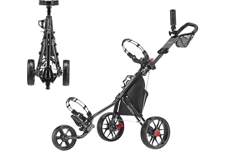 Caddytek CaddyLite 11.5 V3 3 Wheel Golf Push Cart - Lightweight, Easy To Fold
