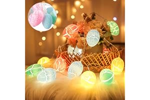 NOJGAC Easter Egg Decorations, Easter Decorations Lights, Easter Themed Fairy Lights with 10 Colourful Eggs Powered by Battery Easter Decorations for Party Home Decor(2m)