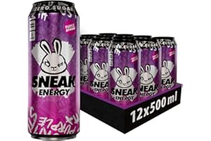 SNEAK | Cans Purple Storm | In-Game Focus Boost Energy Drink, Zero Sugar, Low-Calorie, Vegan | 500ml x 12