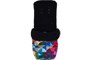 Cosatto Saco universal – Cosy Toes, Cochecito acolchado de lujo para todas las estaciones, cochecito, forro de cochecito, lavable, con bolsa canguro para manos (caleidoscopio)