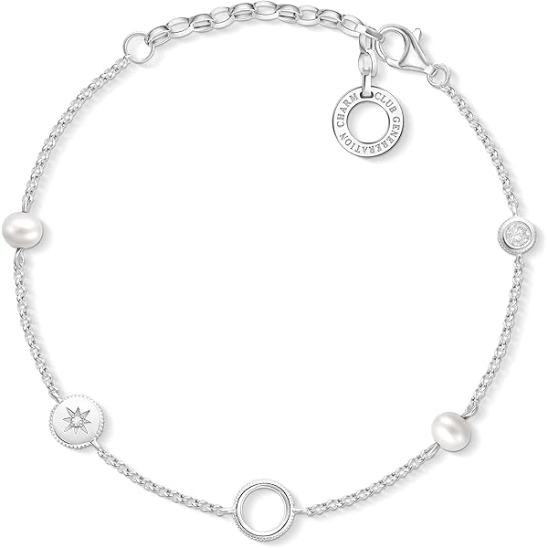 Thomas Sabo A2162-413-39 Pulsera Con Colgante De Estrella Chapada En Oro, Eine Grösse, Plata De Ley, Sin Gema, Eine Grösse, Plata De Ley, No Es Una