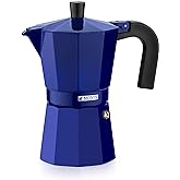 Monix Cobalto | Italian Coffee Maker 6 Cups, 10 cm
