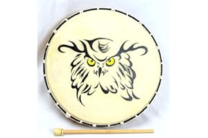 JUSNOVA Asia Design Schamanentrommel Bodhran Trommel Rahmentrommel Tambour 40x7 cm - inkl. Schlegel, Braun