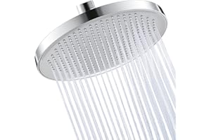 KES Doccia Soffione Grande Soffione Doccia Docce fisse Il giro Diametro 26cm Doccia a Pioggia Soffione Doccia Regolabile Cromata Lucida, J301S10-CH