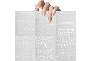 GODNEEI 6 arkuszy naklejek na paznokcie, naklejki na paznokcie, gwiazda 3D, wzorzyste naklejki na paznokcie, płynne metaliczne srebrne naklejki na paznokcie, odpowiednie dla kobiet