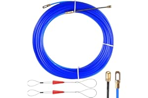 Aoyfuwell Ayuda para Introducir Cables 20m, Espiral de Tracción φ4mm con 2 Muelles, para Conduits y Tuberías