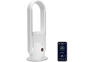 ‎DJIVE djive ARC Heater 3in1 leiser Luftreinger mit Heizung und Turmventilator, HEPA 14, Heiz und Kühlgerät energiesparend, automatische Temperatursteuerung, Alexa kompatibel, App, Fernbedienung, weiß