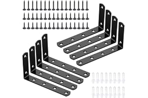 KOSHIFU 8PCS Équerre Étagère Murale, Supports d'Étagère, Support d'Angle en Forme de L pour Salon Chambre Bibliothèque Placard(125 * 75 * 20mm)