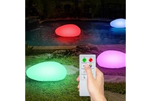 FUYO 2 x Lampade Solari da Esterno, Lampada Solare da Giardino a Led Solare con Telecomando 8 Colori Solare Sfera Solare Decorativa da Esterno IP67 per Giardino Piscina Sentiero Piscina Prato Balcone