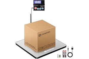 UNIWEIGH Shipping Postal Scale,440lb/10g Accuracy Commercial Weight Scale with Durable Stainless Steel Large Platform,Heavy Duty Postage Scale for Package,Luggage,Mail,Warehouse,Small Business,Home