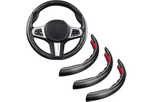 ‎AOTOYOU Lenkradbezug Carbon Auto Lenkradhülle 3 teilig Lenkrad Abdeckung Anti Rutsch Universal Lenkradschutz Lenkradschoner 36-38cm Schwarz