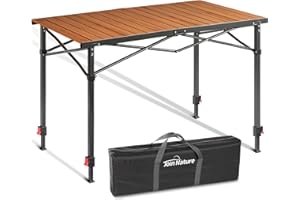 JOIN NATURE Campingtisch Klappbar Bis 100KG Campingtisch Höhenverstellbar (76/84,5/92,5 cm) Stabil Alu Klapptisch für 6 Personen - Roll Up Camping Tisch 120 x 70cm Übergröße Rolltisch für Camping, Outdoor, Garten