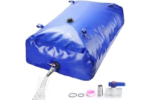 drado Wasserbehälter Tragbar 350L Wassersack/Wasserspeicher Mit PVC Kugelhahn, Verdickt Faltbar, Anwendbar auf Flüssige Lagerung und Transport Garte
