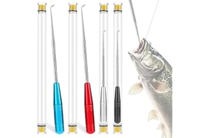 AHQiZFX 4 Pcs Fish Hook Remover, Fishing Hook Quick Removal Device, Security Extractor Fishhook Disconnect Removal Tool, Gear Security Equipment Kit, Hook Extractor Accessories Tools with Storage Tube