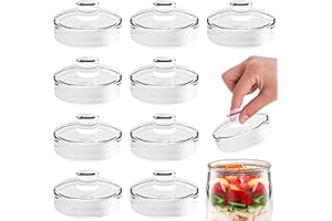 Jucoan 9er Set Glasgewichte mit Griff Fermentieren 7cm Glasgewichte Fermentieren Glas Gärung Gewichte Glasgewichte Gärgewichte Gemüsegärungskit für Gegärt Sauerkraut Pickles Gurken im Breiter Gläser
