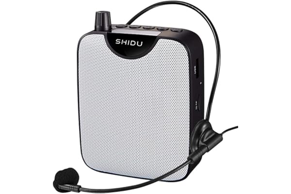 Amplificateur Voix Portable avec Microphone Micro Casque Rechargeable shidu amplificateur de Voix PA Système Puissant pour Enseignants,Guide Touristique,entraîneurs, présentateurs