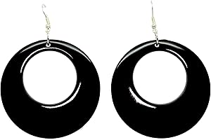 Bluebubble DISCO FEVER 56mm Large Round Monochrome Hoop Earrings - 32 Colours Available in Gift Bag