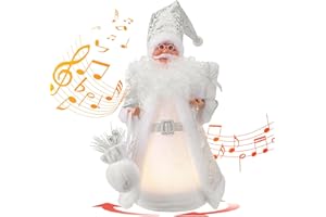 Xakay Electric Musical Santa Claus, 18" Walking Singing Christmas Santa Claus Toys with Music and Lights, Glowing Santa Claus Ornament Xmas Decorations Christmas Electric Dolls for Kids Funny Gift