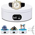 Motorized Rotating Display Stand,Turner Cup Platform for Epoxy Glitter Tumbler, 360 Automatic Mute Rotating Turntable, Tumbler Making Supplies Spinner, Base for Product Video Show, Battery USB Balck
