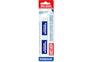 STAEDTLER Mars Plastic Vinyl Erasers (2-Pack), White Erasers for Clean & Precise Results - Latex-Free, Minimal Crumbling, Made in Germany