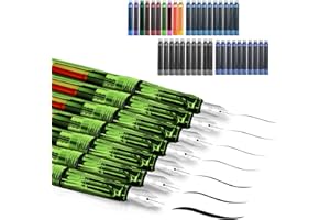 WONWOOD_DIRECT Set calligrafia, 7 penne calligrafiche con pennini diversi e 40 cartucce d'inchiostro in 13 colori, set calligrafia per principianti per biglietti di auguri, firme, scrittura (Verde)