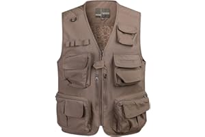 KTWOLEN Herren Weste Fleeceweste Winter Warme Ärmellose Jacke Freizeitweste Multifunktionsweste Outdoor Anglerweste Fotografie Camping Herrenweste mit Vielen Taschen