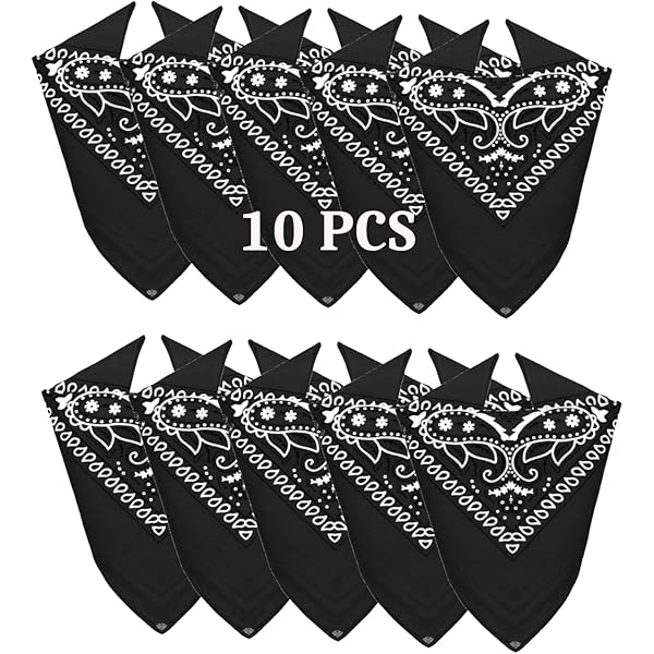 Bandane 100% Cotone Unisex Con Motivo Paisley E Tinta Unica Fazzoletto - Foto 2