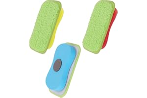 cobee, Cancellino magnetico per lavagna riutilizzabile, per pennarelli a gesso, per scuola, classe, ufficio, casa (3 pezzi, rosso+giallo+blu)