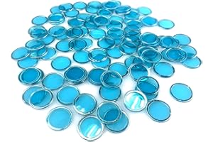 TCOINERY Accessoires de jeu de loto de bingo transparents avec bord en métal magnétique jetons de nuit de jeu de casino / marqueurs mathématiques éducatifs / disques d'échecs / lettres de l'alphabet