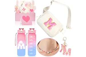 AWFRKY Initial Cross Body Bag Fanny Pack, Personalized Gifts Sets for 4 5 6 7 8 9 10 11 12 13 Year Old Girls, Birthday Teenage Girls Gifts for Teen Girl Kids Daughter Granddaughter (M)