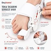 Deyhome Halluks Valgus D&uuml;zeltici Aparat, Ayarlanabilir 0&deg;-40&deg;, Silikon Pedli, ABS Destekli Ortopedik Başparmak Ateli