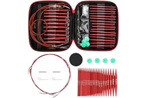 AGATIGE Aluminum Circular Knitting Needles Set, 13 Size Interchangeable Crochet Needles, 40cm/60cm/80cm/100cm Detachable Knitting Needles Kit with Storage Case for Smooth Knitting & Versatile Projects